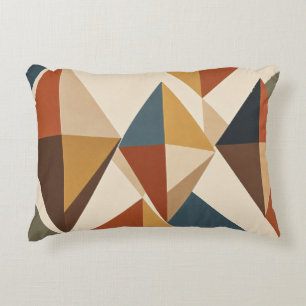 Retro Geometric Colour Blocks Decorative Cushion