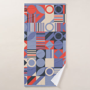 Retro geometric covers set. Bauhaus retro design c Bath Towel