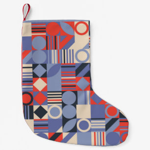 Retro geometric covers set. Bauhaus retro design c Small Christmas Stocking