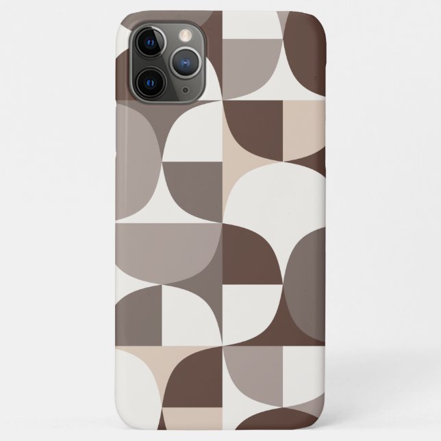 Retro Geometric Curves Pattern - Terra Brown Case-Mate iPhone Case (Back)