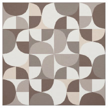 Retro Geometric Curves Pattern - Terra Brown