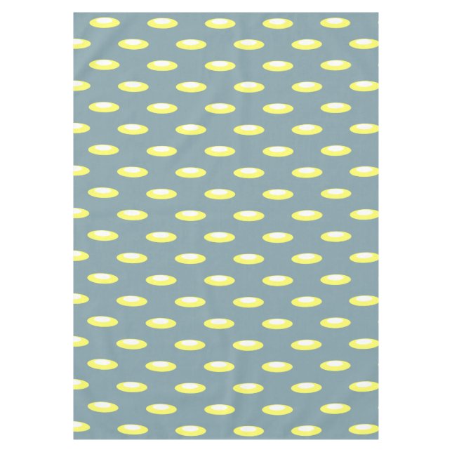 Retro Geometric Design Smokey Blue Tablecloth (Front)