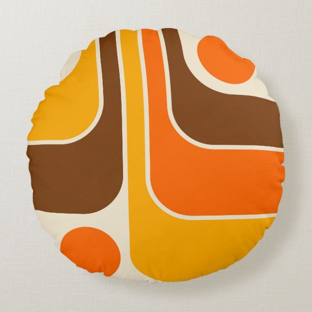 Retro Geometric Design Throw Pillow (Front)