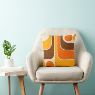 Retro Geometric Design Throw Pillow