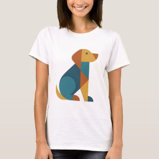 Retro Geometric Dog – Mid-Century Pet Art T-Shirt