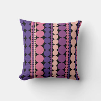 Retro Geometric Dotted Stripes Cushion