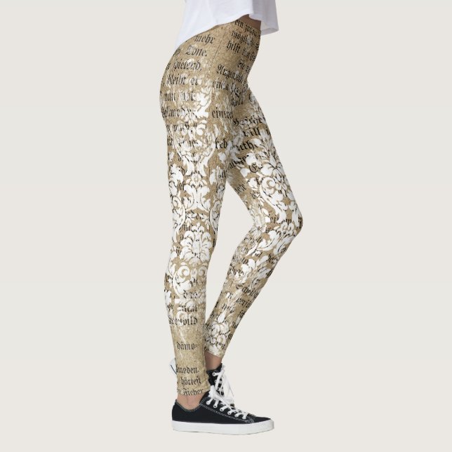 Retro Geometric Ephemera Patterns Women's Leggings (Right)