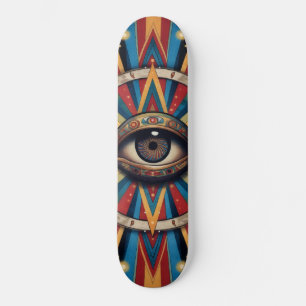 Retro Geometric Evil Eye Skateboard
