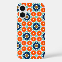 Retro Geometric Floral Design 
