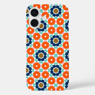 Retro Geometric Floral Design  iPhone 16 Case
