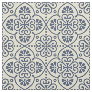 Retro geometric floral ornamental pattern fabric