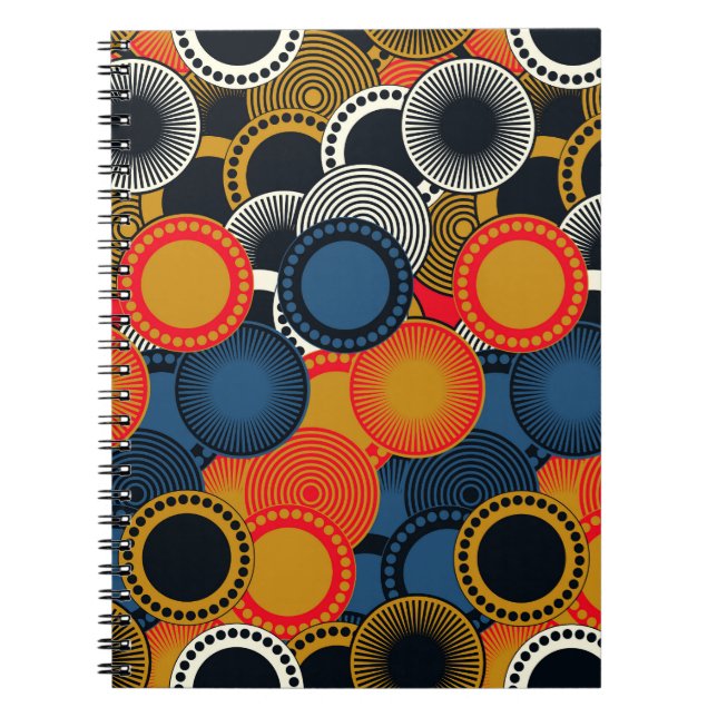 Retro Geometric: Golden Circles Harmony Notebook (Front)