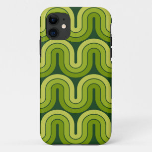 Retro Geometric Gradient Wave Design iPhone 11 Case