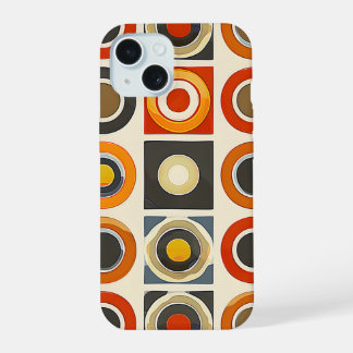 Retro Geometric Grid iPhone 15 Case