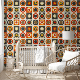 Retro Geometric Grid Wallpaper