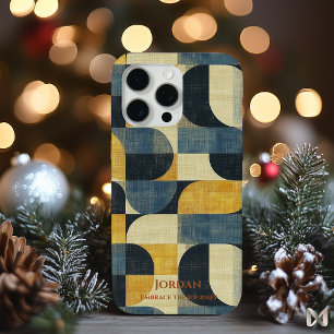 Retro Geometric Harmony - Mid-Century Modern iPhone 15 Pro Max Case