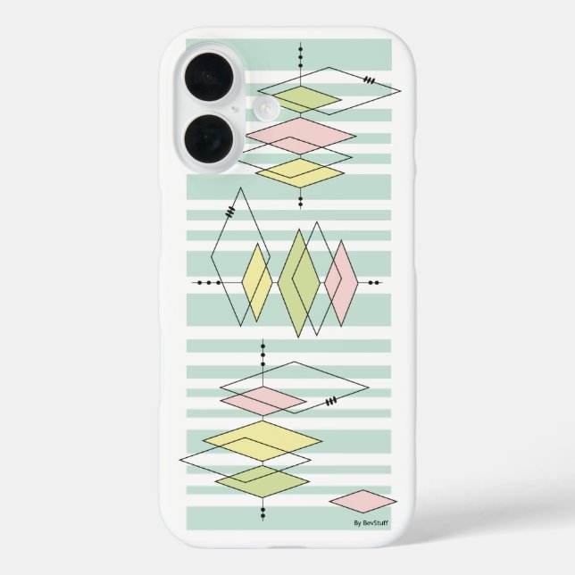 Retro Geometric Mid-Century Modern iPhone Case (Back)