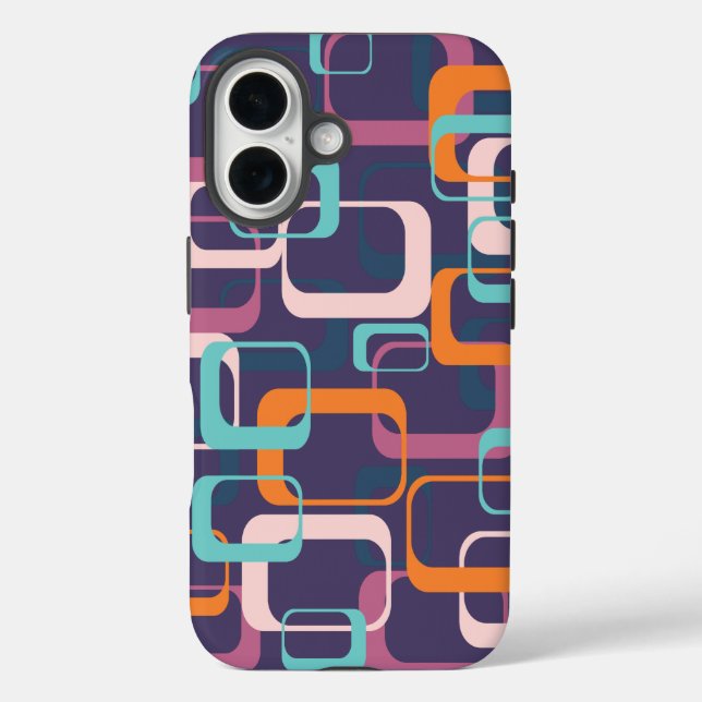Retro Geometric Mid Century Shapes Art Case-Mate iPhone Case (Back)