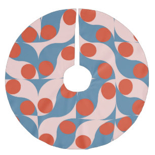 Retro Geometric: Modern Vintage Mosaic. Brushed Polyester Tree Skirt