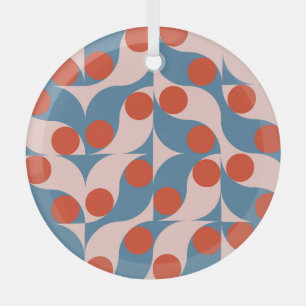 Retro Geometric: Modern Vintage Mosaic. Glass Tree Decoration