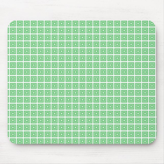 Retro Geometric Mousepad, Kelly Green Mouse Mat (Front)
