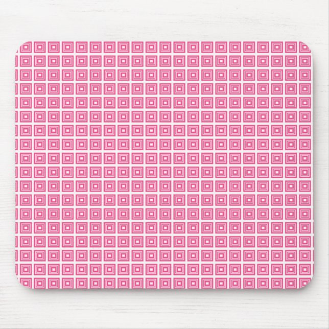 Retro Geometric Mousepad, Pink Mouse Mat (Front)