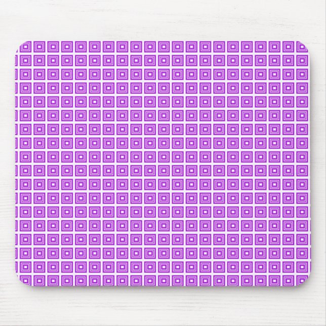 Retro Geometric Mousepad, Purple Mouse Mat (Front)