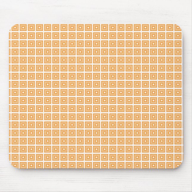 Retro Geometric Mousepad, Tangerine Mouse Mat (Front)