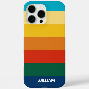 Retro Geometric Pastel Color Block Personalized iPhone 16 Pro Max Case