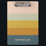 Retro Geometric Pastel Colour Block Personalised Clipboard<br><div class="desc">Retro Geometric Pastel Colour Block Personalised Clipboard</div>