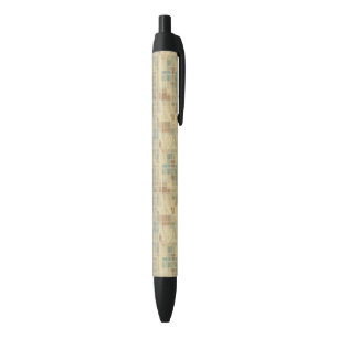 Retro geometric pattern 2 black ink pen