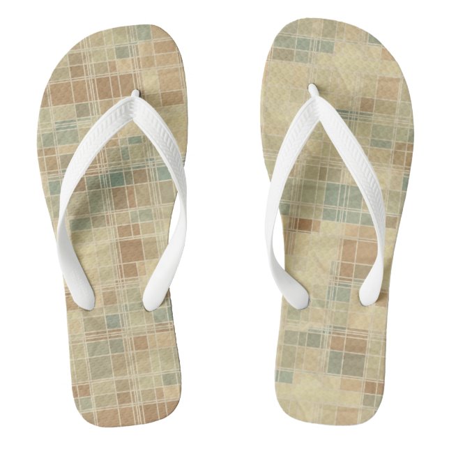 Retro geometric pattern 2 flip flops (Footbed)