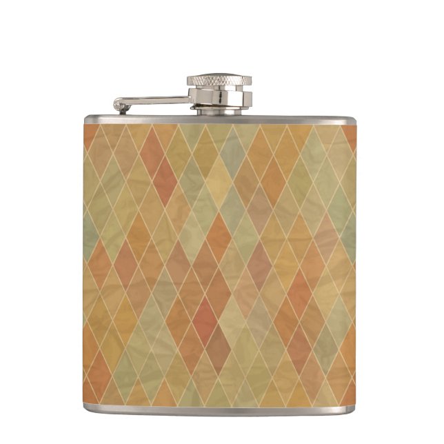 Retro geometric pattern 2 hip flask (Front)