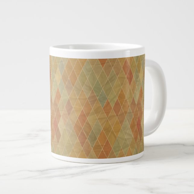 Retro geometric pattern 2 large coffee mug (Front Right)