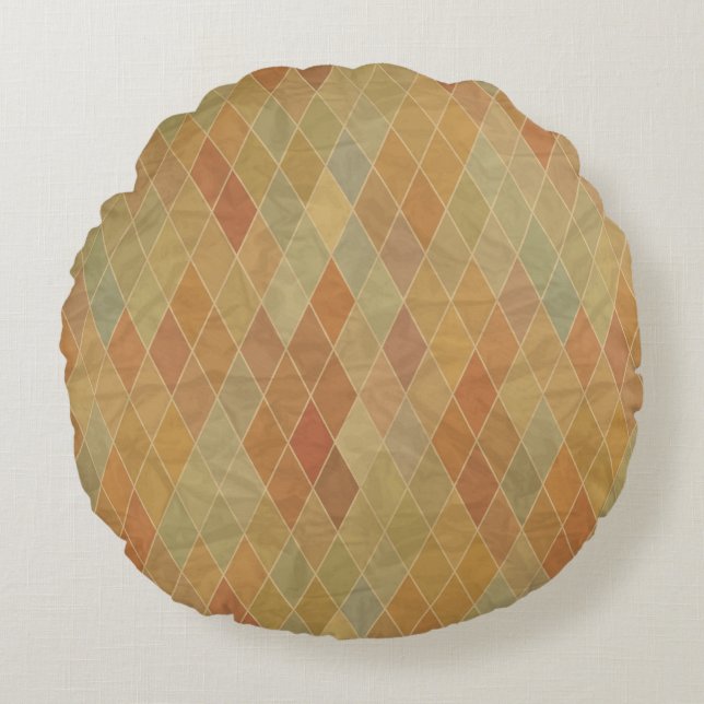 Retro geometric pattern 2 round cushion (Front)