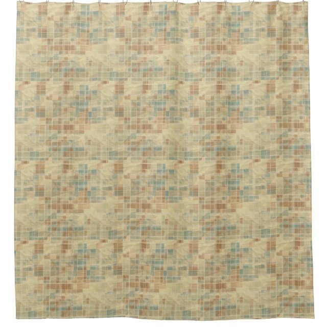 Retro geometric pattern 2 shower curtain (Front)