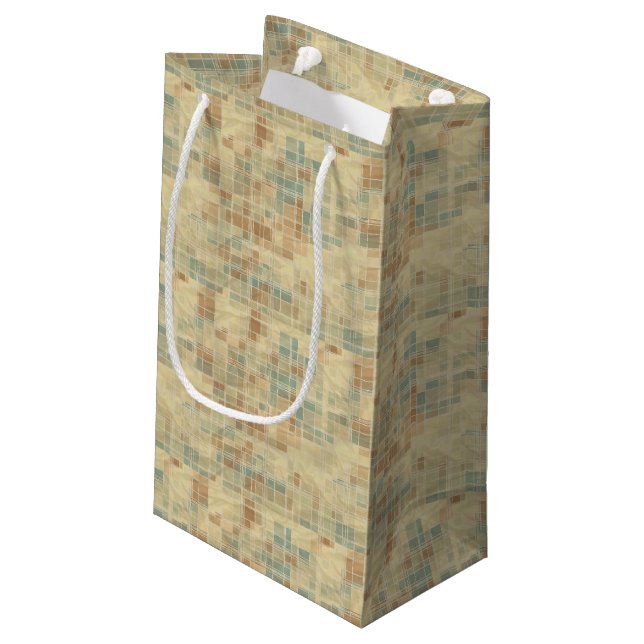 Retro geometric pattern 2 small gift bag (Back Angled)