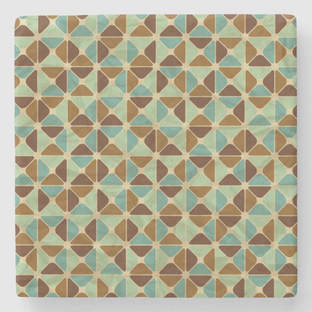Retro geometric pattern 2 stone coaster (Front)