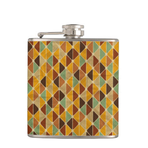 Retro geometric pattern 3 hip flask