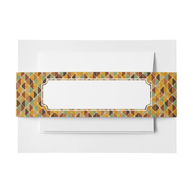 Retro geometric pattern 3 invitation belly band (Front Example)