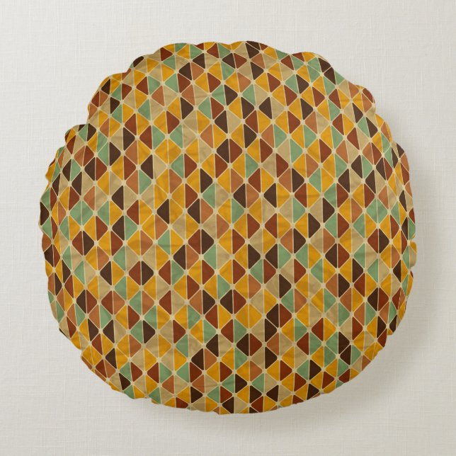 Retro geometric pattern 3 round cushion (Front)