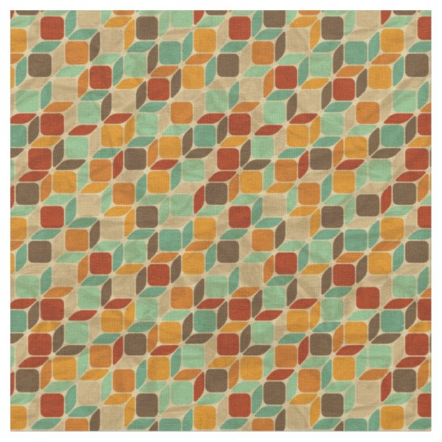 Retro geometric pattern 4 fabric (Close Up)