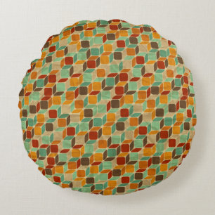 Retro geometric pattern 4 round cushion
