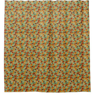 Retro geometric pattern 4 shower curtain