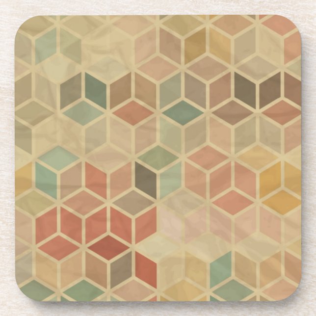 Retro geometric pattern 5 coaster (Front)