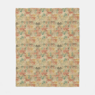Retro geometric pattern 5 fleece blanket