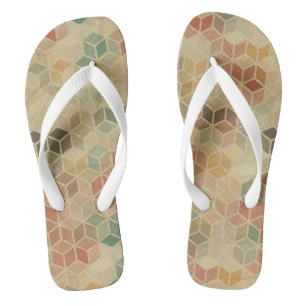 Retro geometric pattern 5 flip flops