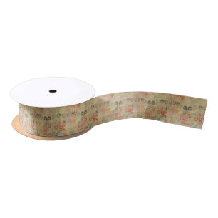 Retro geometric pattern 5 satin ribbon