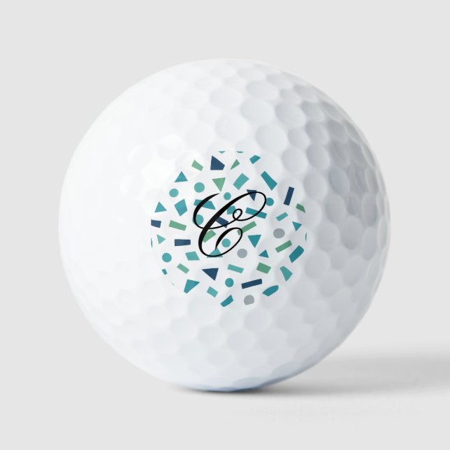 Retro Geometric Pattern – 80s Memphis Style Design Golf Balls (Front)