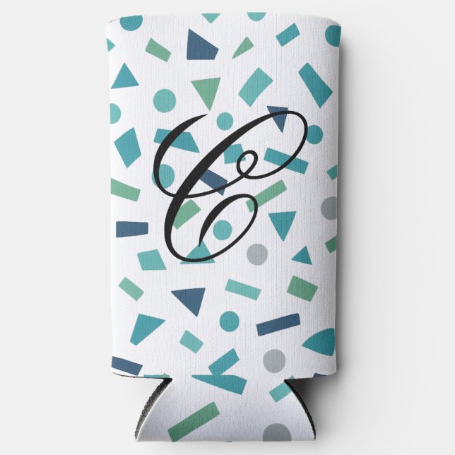 Retro Geometric Pattern – 80s Memphis Style Design Seltzer Can Cooler (Front)